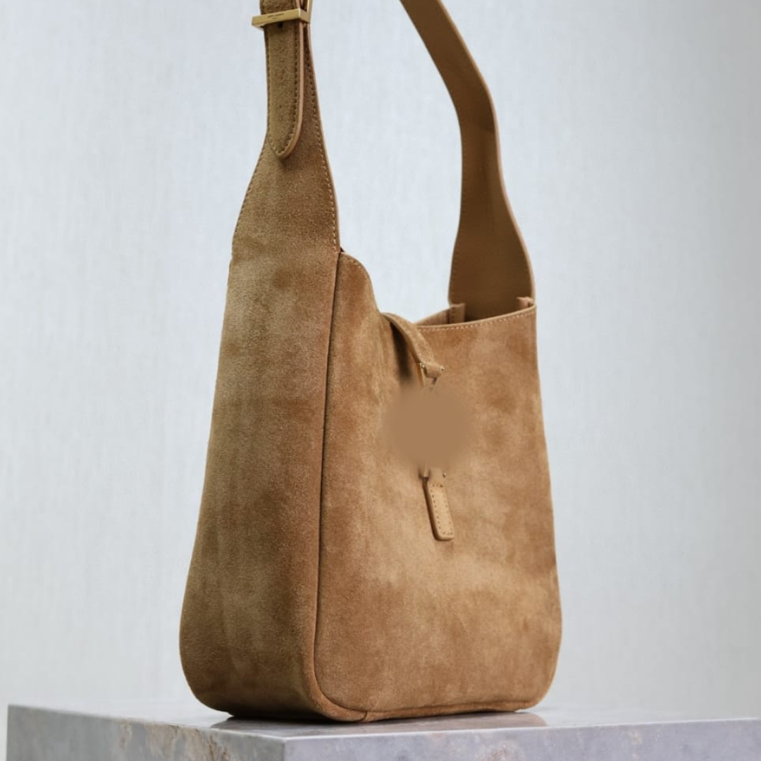 Vintage Suede Shoulder Bag – Elegant Minimalist Design (23×22×8.5cm)