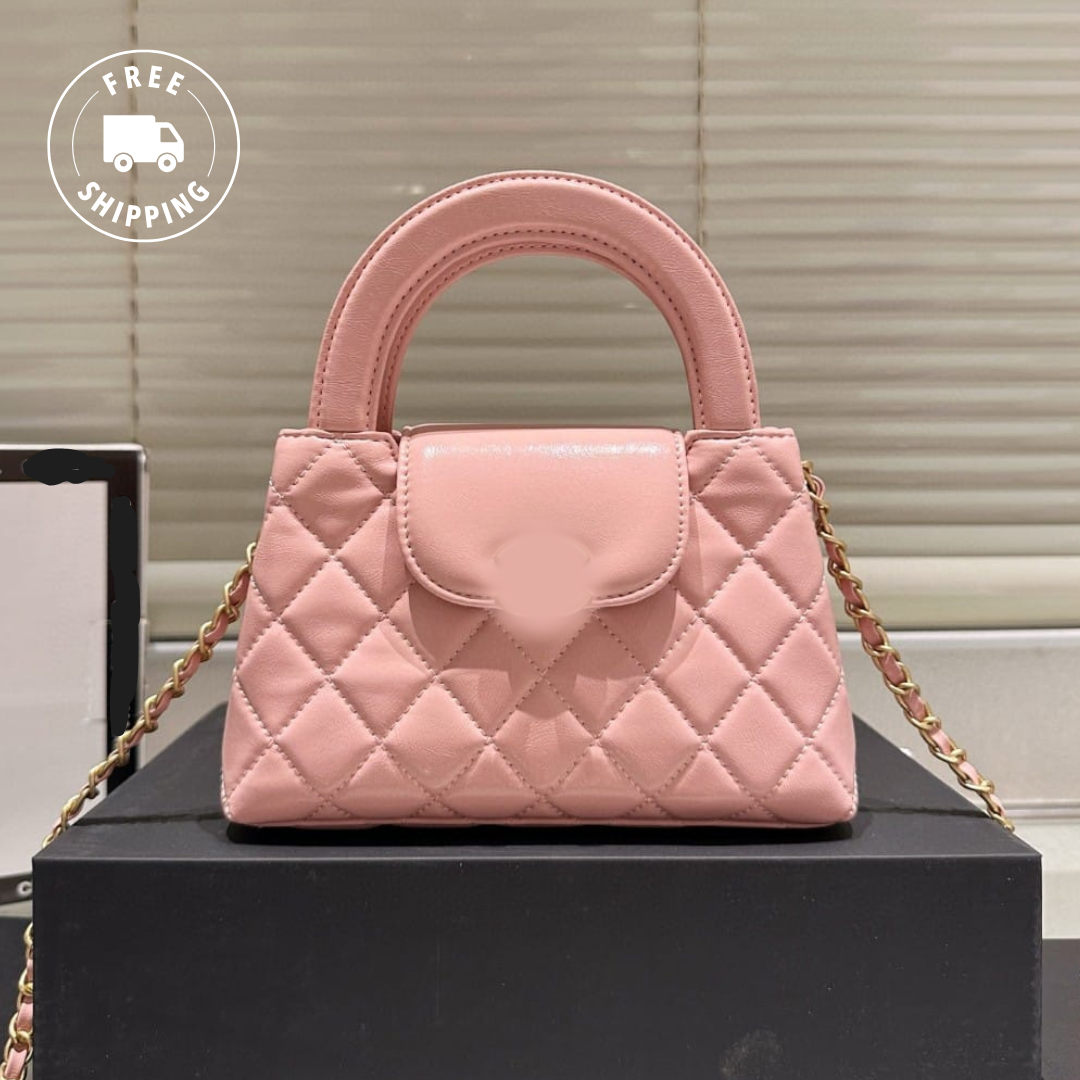 Designer Small 20cm Kelly Shopper Pink Shiny Aged Original Calfskin Gold Hardware