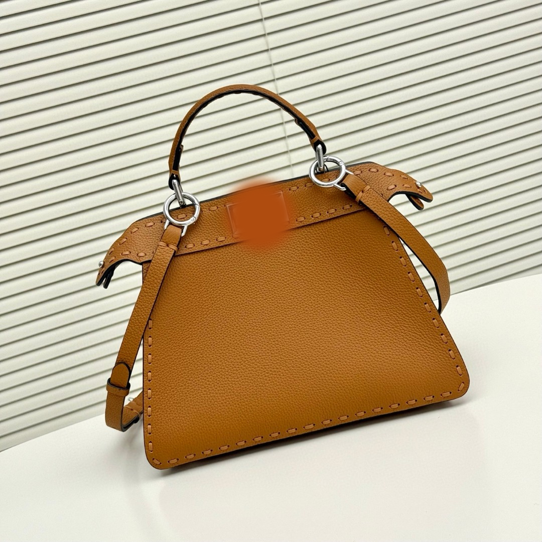 Luxury Designer-Inspired Structured Leather Handbag – Elegant & Playful Style, 27cm