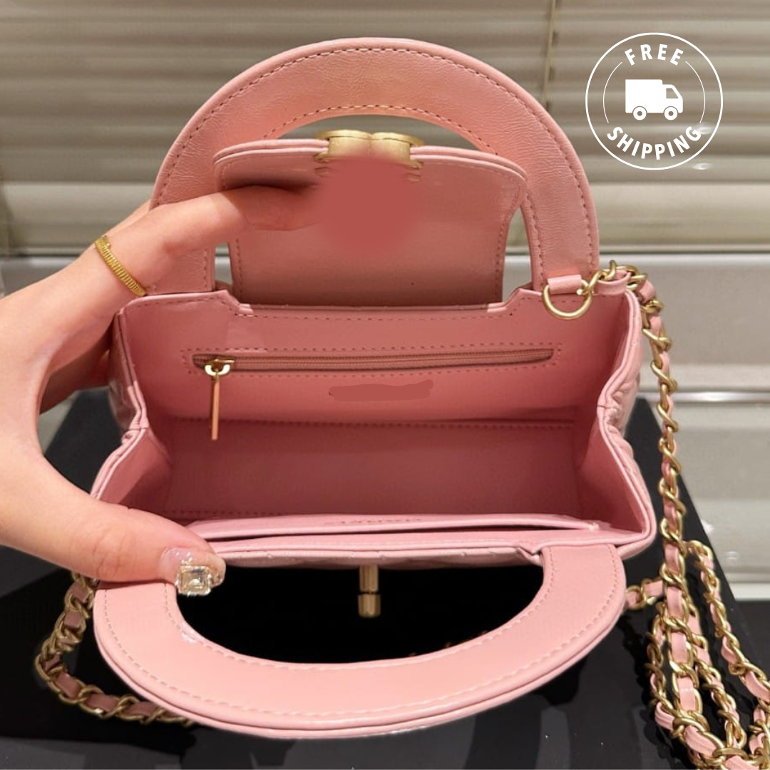 Designer Small 20cm Kelly Shopper Pink Shiny Aged Original Calfskin Gold Hardware