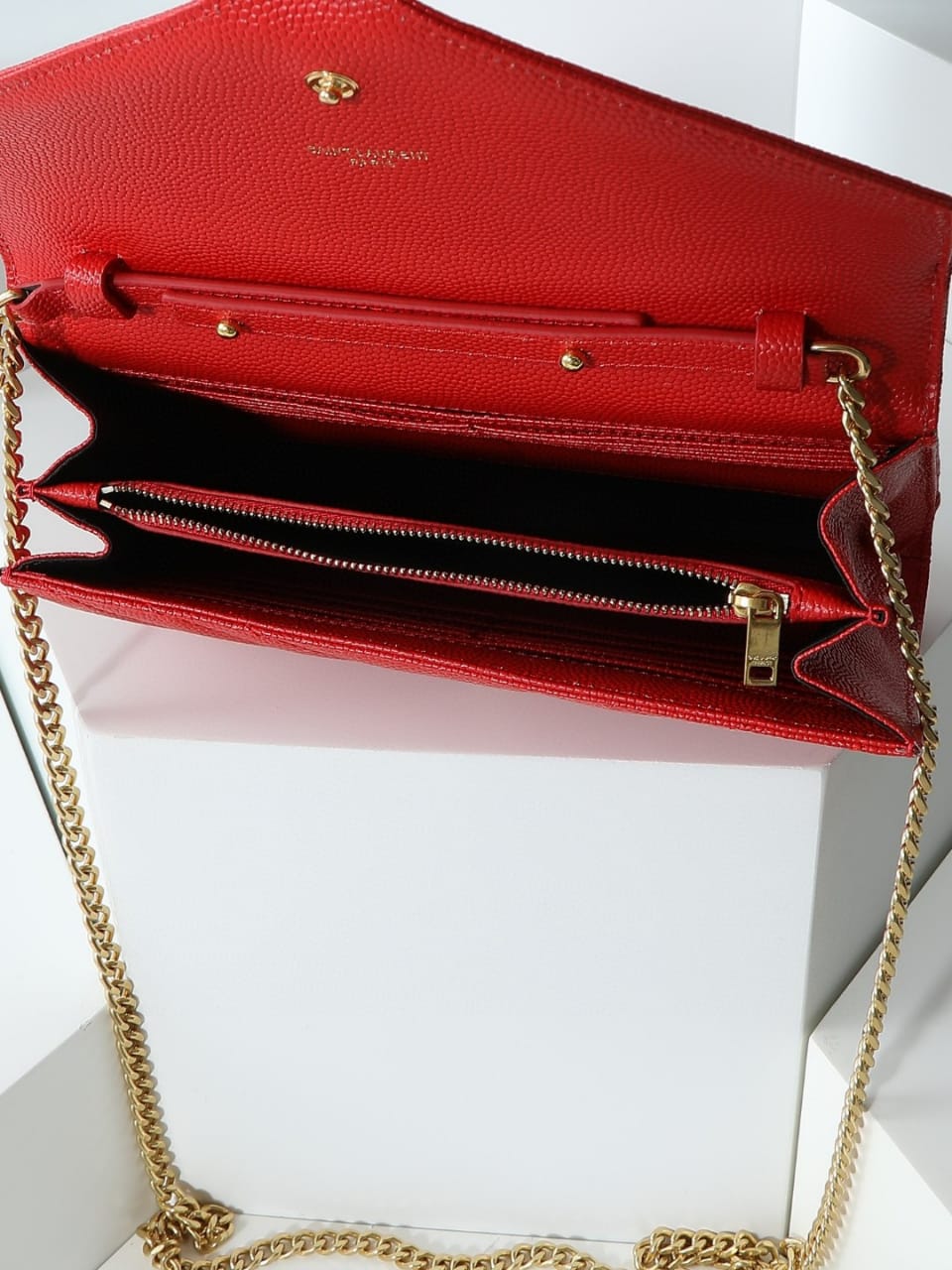 Luxury Genuine Leather Flap Shoulder Bag – Elegant Quilted Design with Detachable Chain Strap (22.5×14×4 cm)