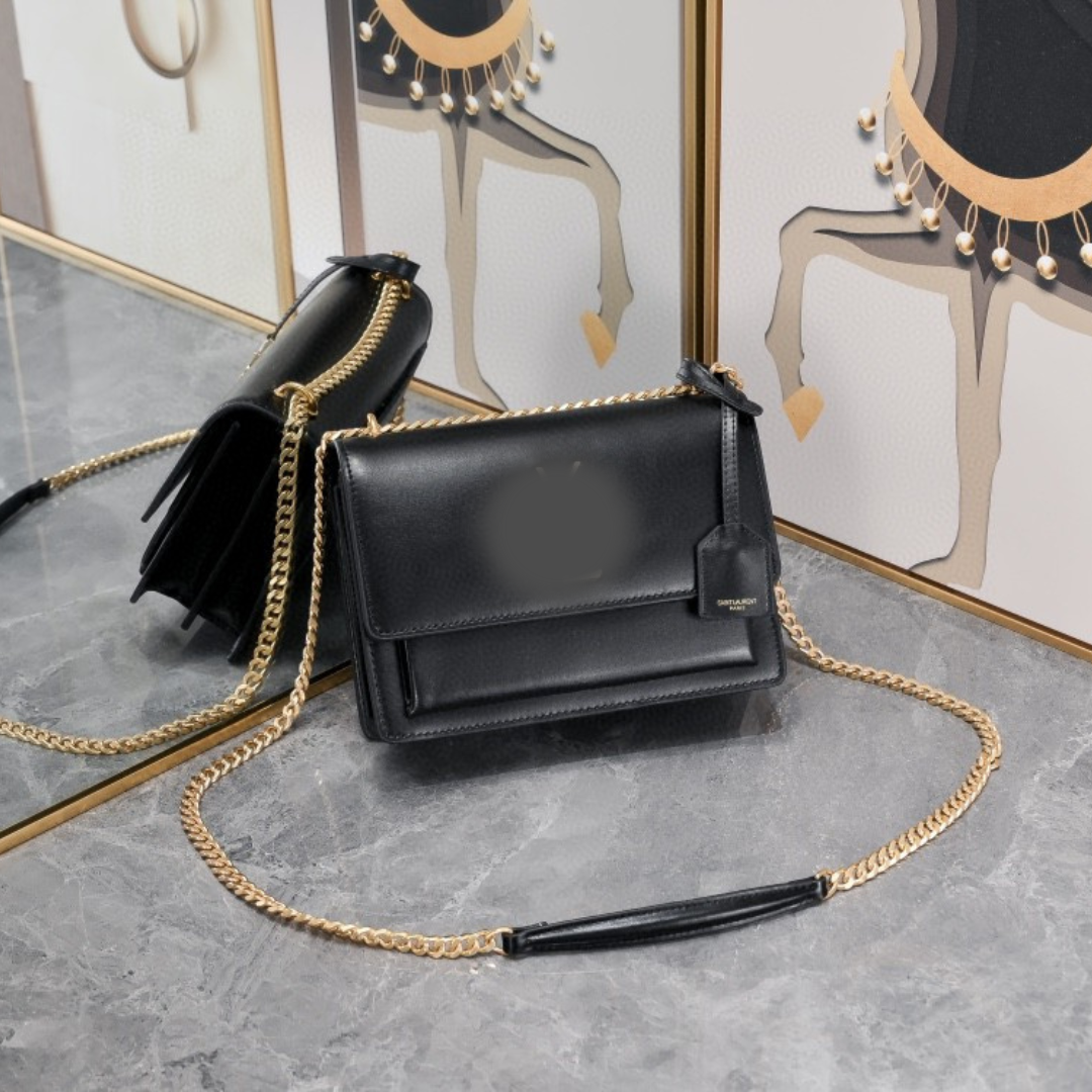 Luxury Sunset-Style Textured Leather Handbag for Women – Vintage Gold Hardware – Elegant Everyday Shoulder Bag (22x16x9cm)